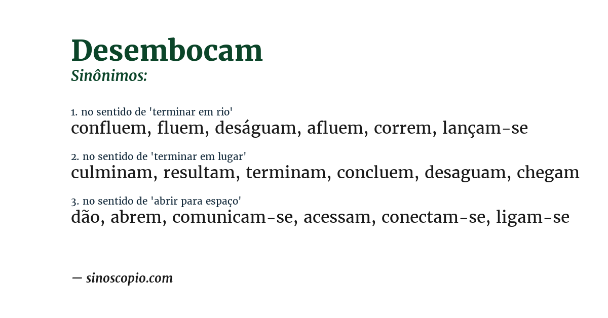 Sinônimo de desembocam