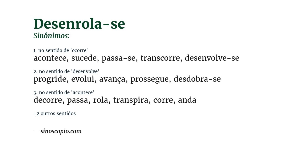 Sinônimo de desenrola-se