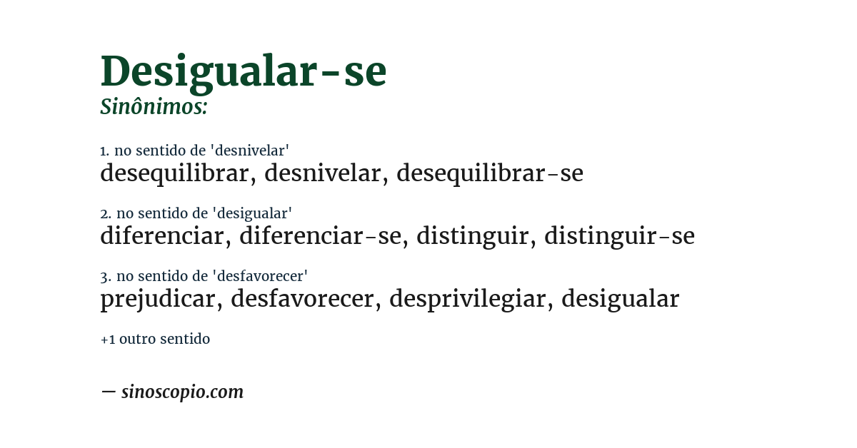 Sinônimo de desigualar-se