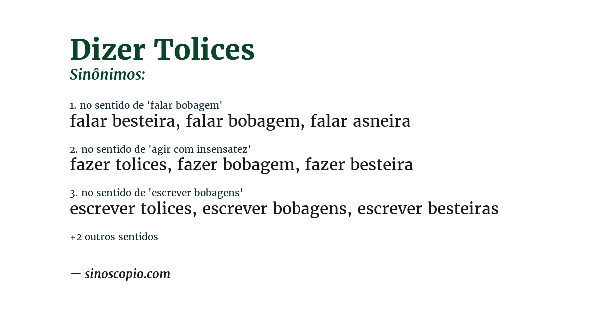Sinônimo de dizer tolices