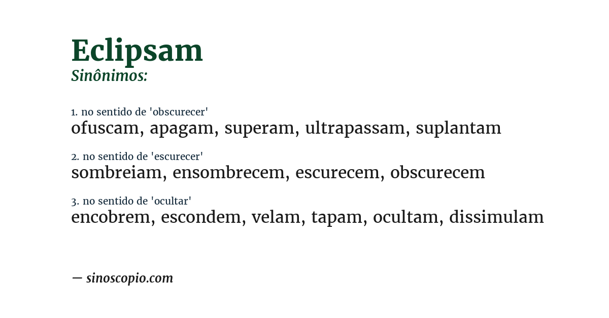 Sinônimo de eclipsam
