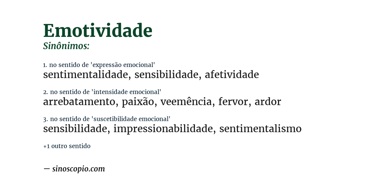 Sinônimo de emotividade