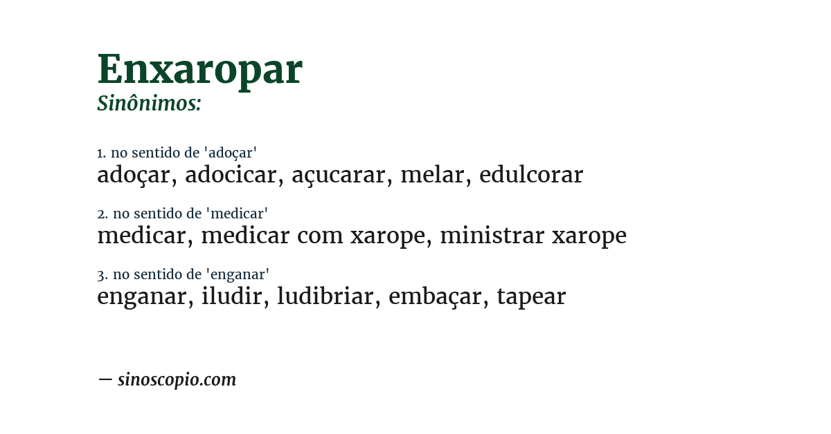 Sinônimo de enxaropar