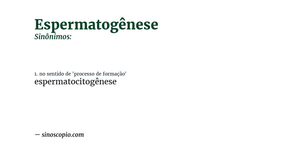 Sinônimo de espermatogênese