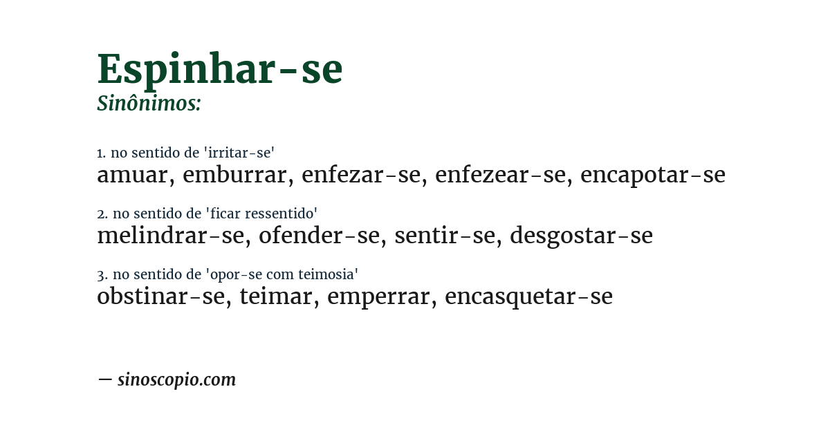 Sinônimo de espinhar-se