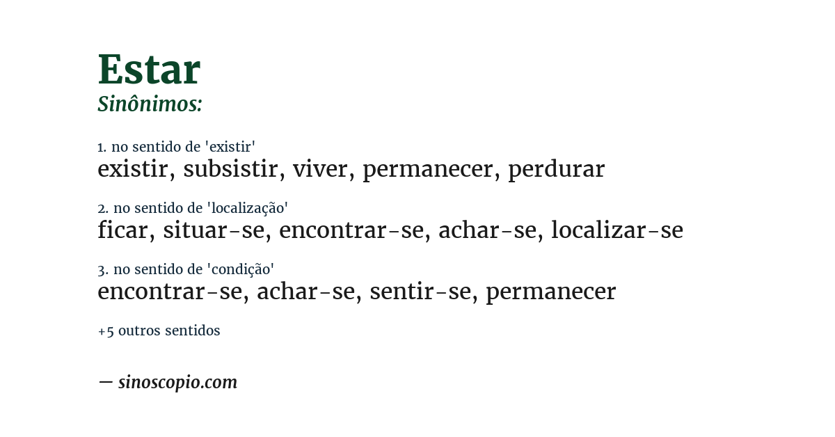 Sinônimo de estar