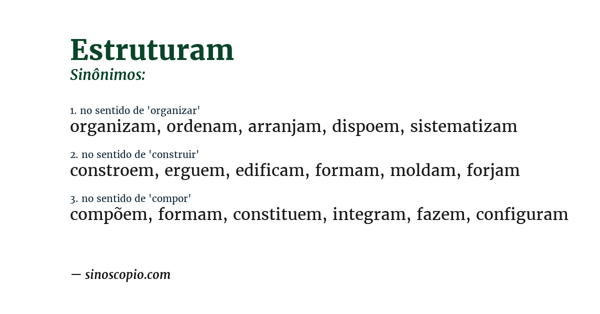 Sinônimo de estruturam
