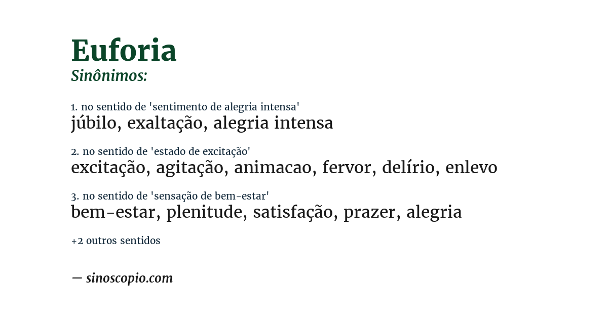Sinônimo de euforia