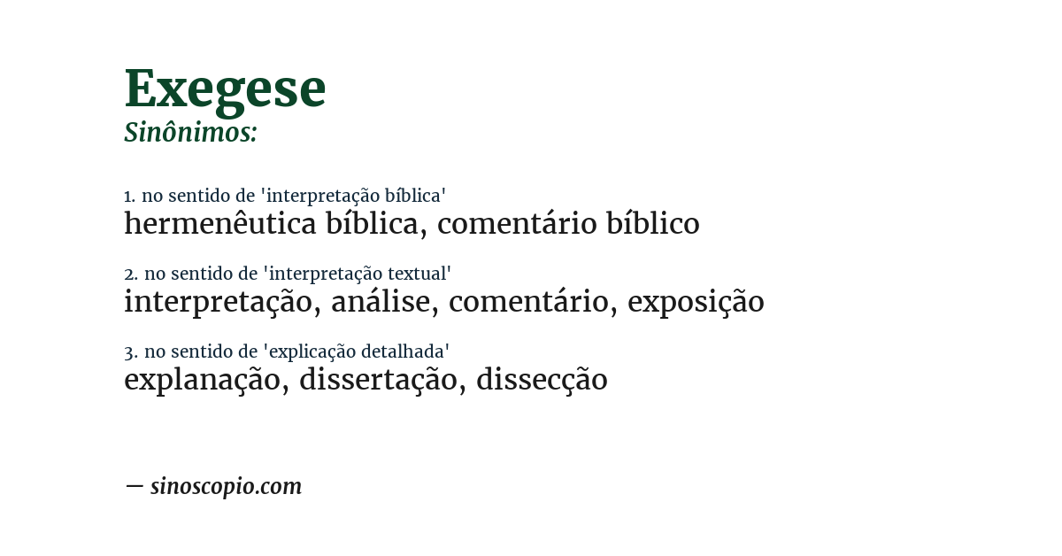 Sinônimo de exegese