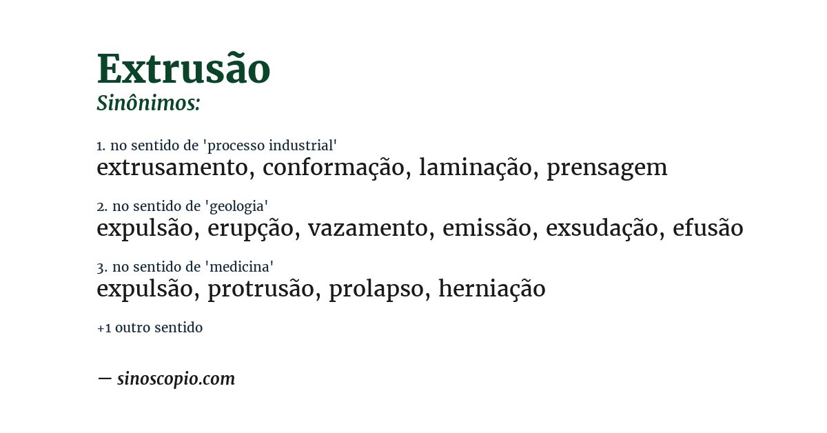 Sinônimo de extrusão