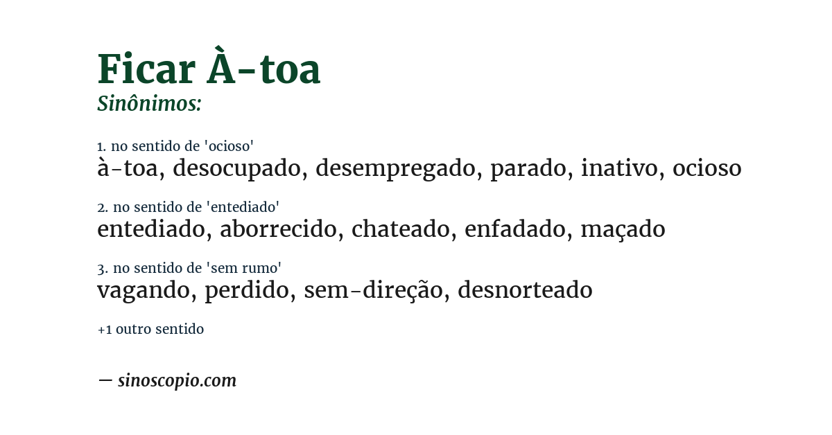 Sinônimo de ficar à-toa