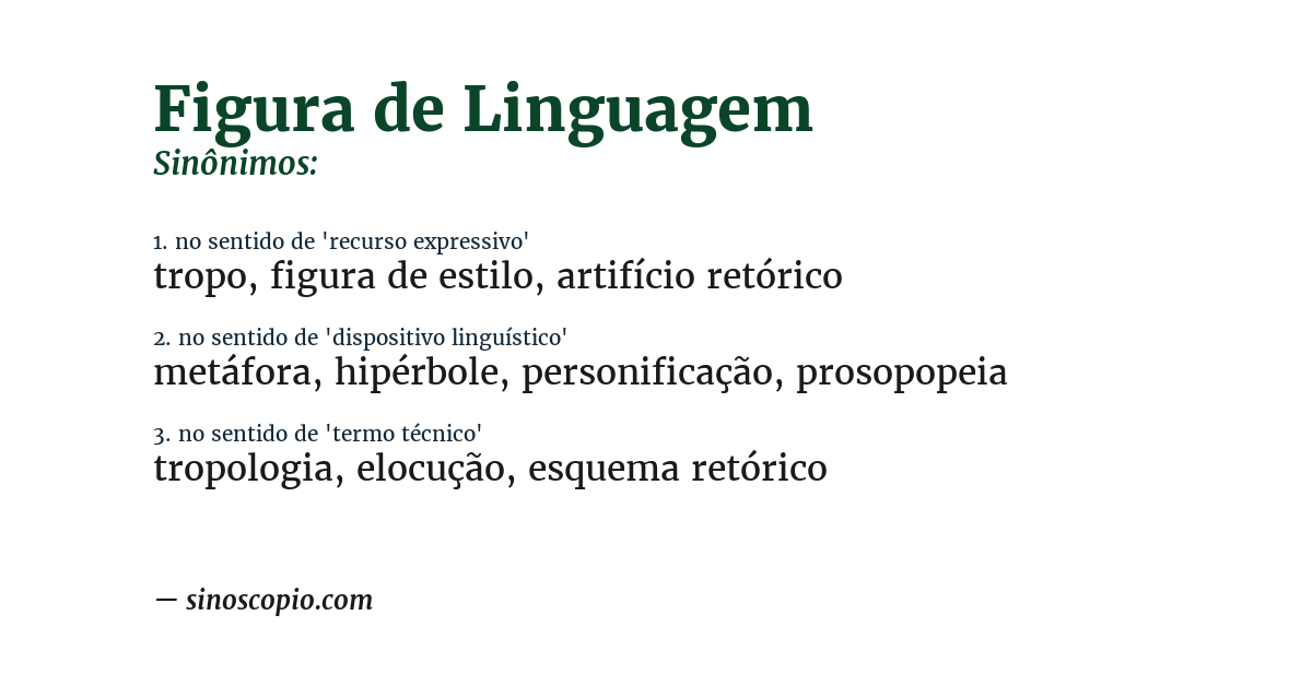 Sinônimo de figura de linguagem