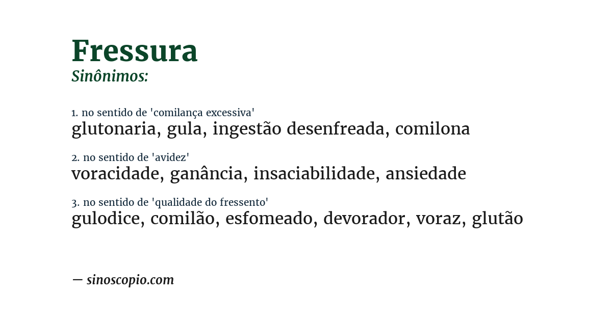 Sinônimo de fressura