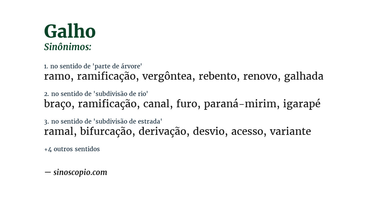 Sinônimo de galho