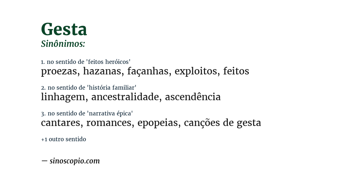 Sinônimo de gesta