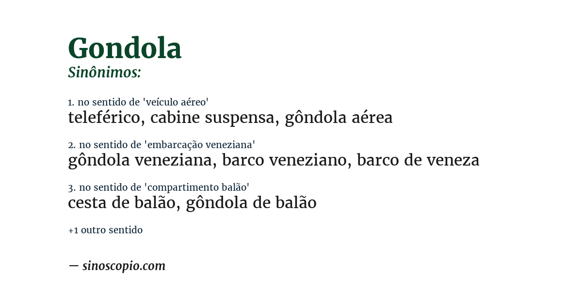 Sinônimo de gondola