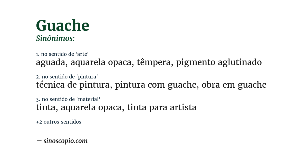 Sinônimo de guache