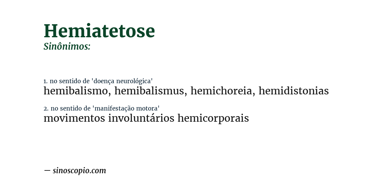 Sinônimo de hemiatetose