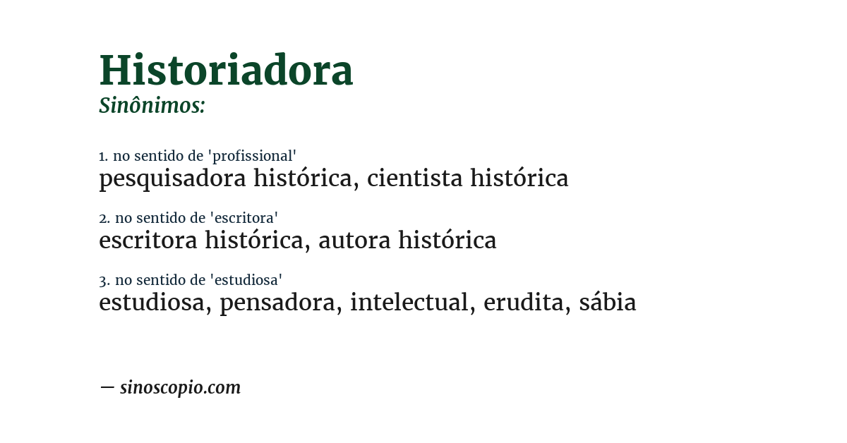 Sinônimo de historiadora