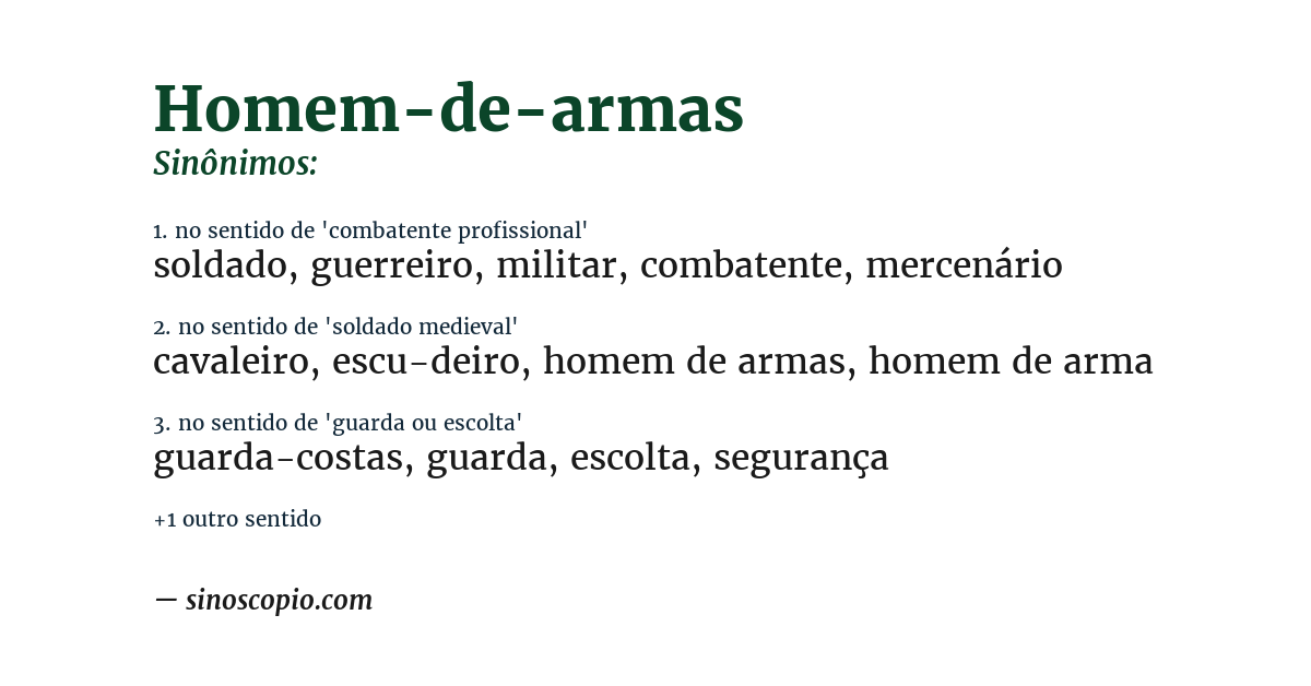 Sinônimo de homem-de-armas