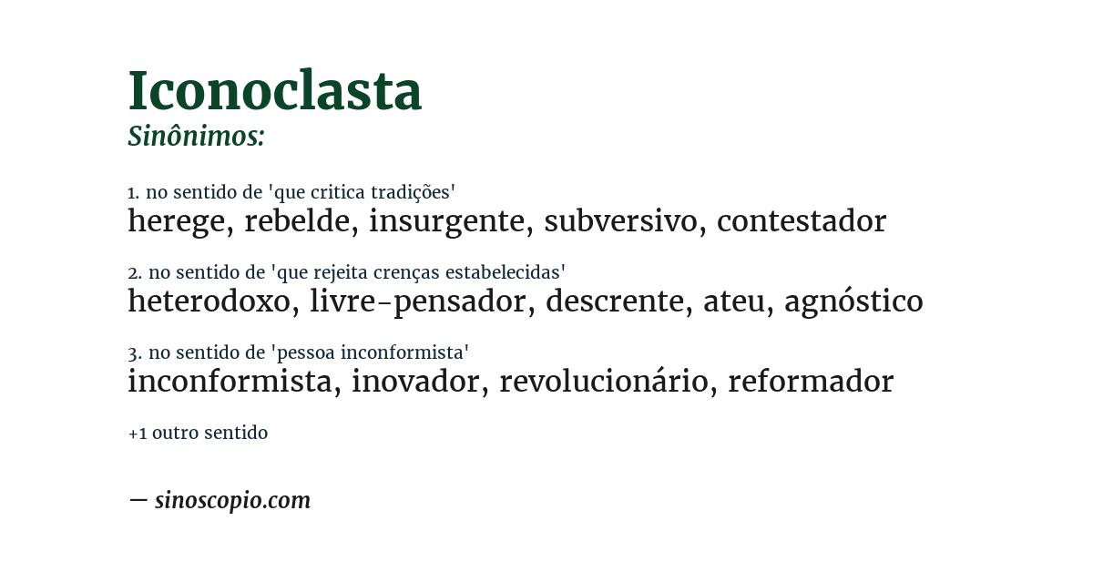 Sinônimo de iconoclasta