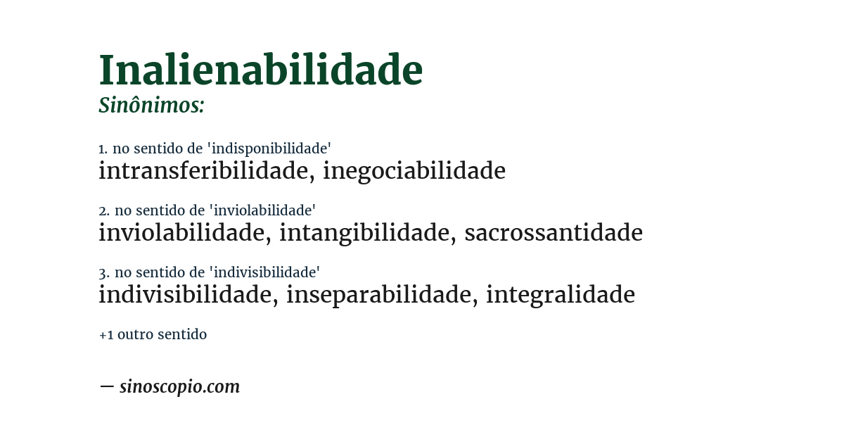 Sinônimo de inalienabilidade