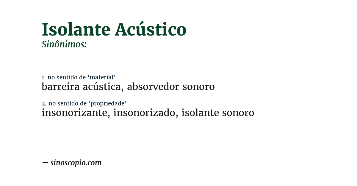 Sinônimo de isolante acústico