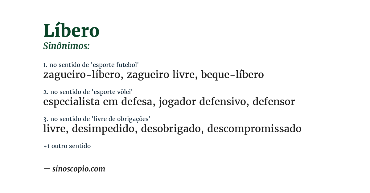 Sinônimo de líbero
