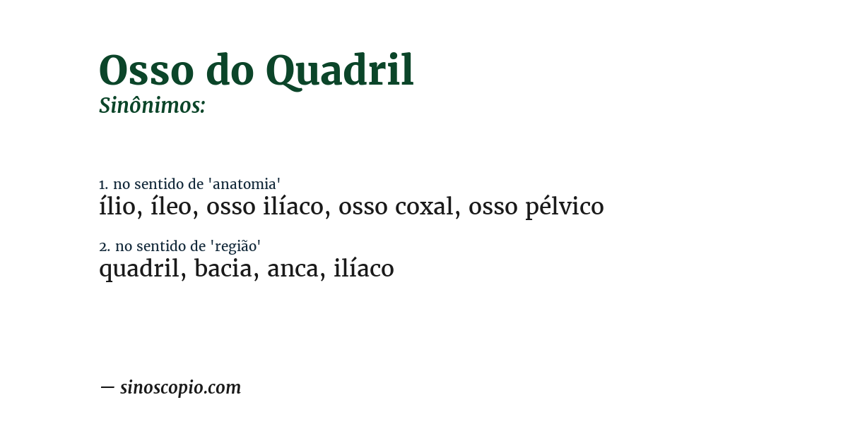 Sinônimo de osso do quadril