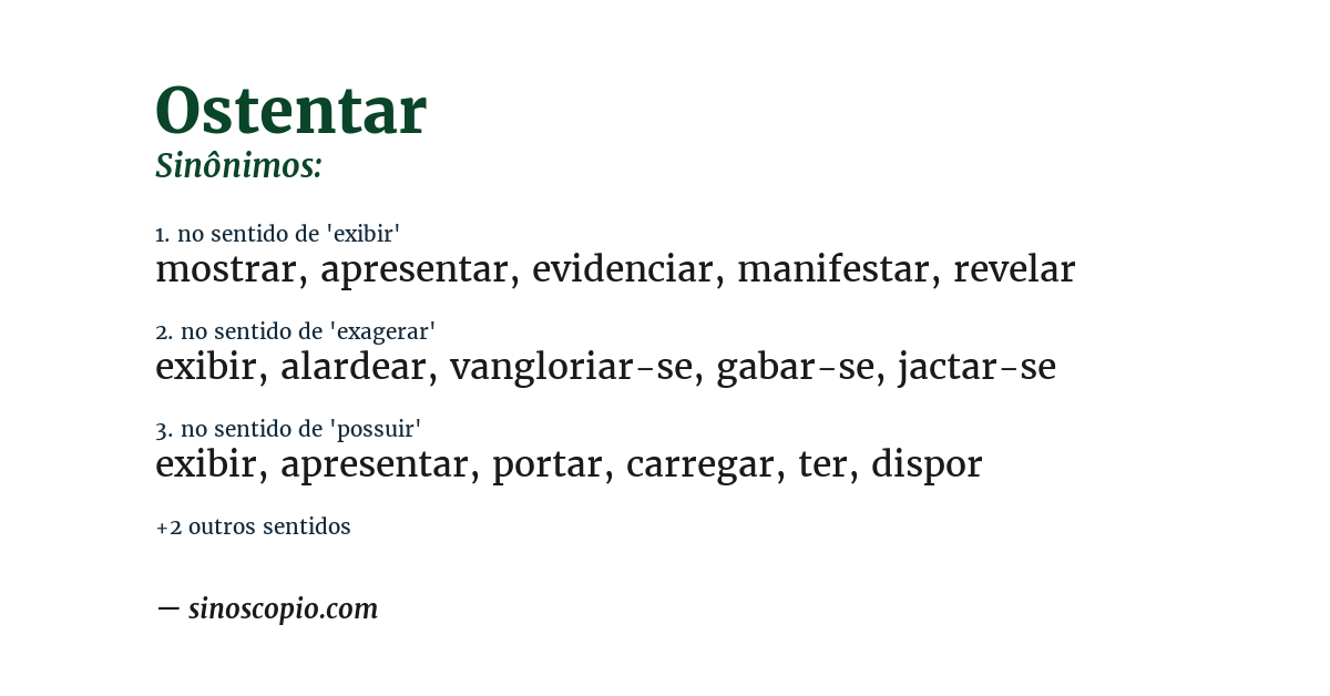 Sinônimo de ostentar