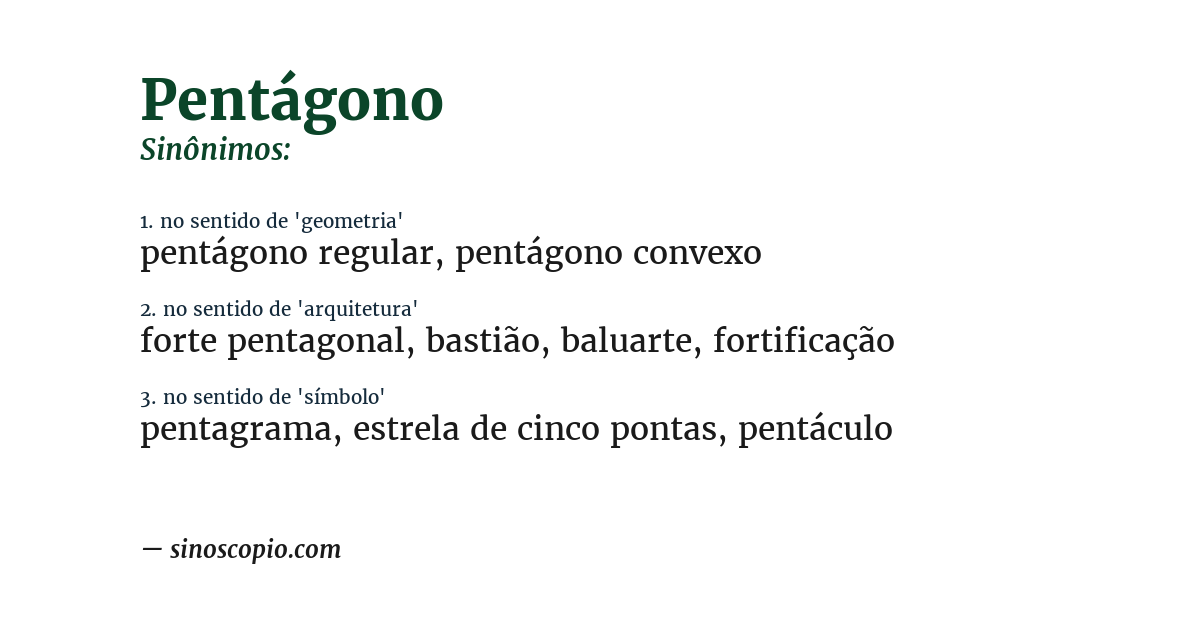 Sinônimo de pentágono