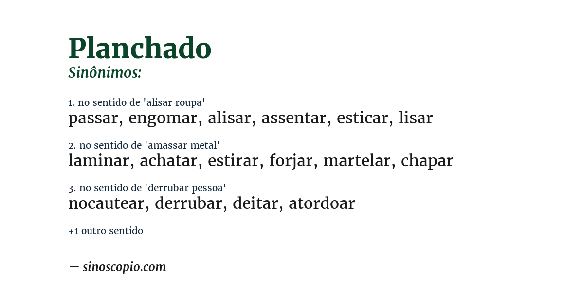 Sinônimo de planchado