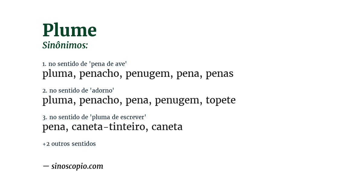 Sinônimo de plume