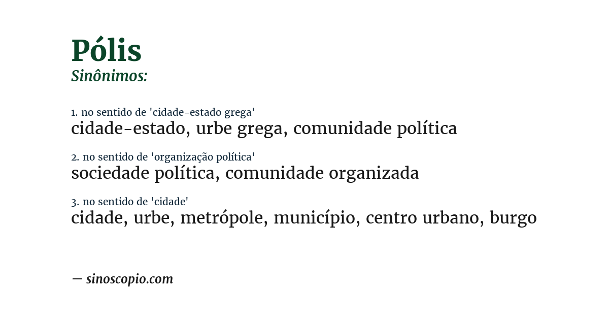 Sinônimo de pólis