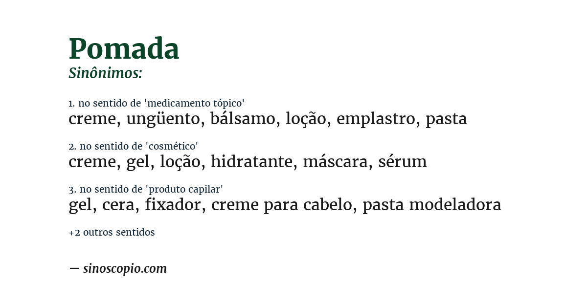 Sinônimo de pomada