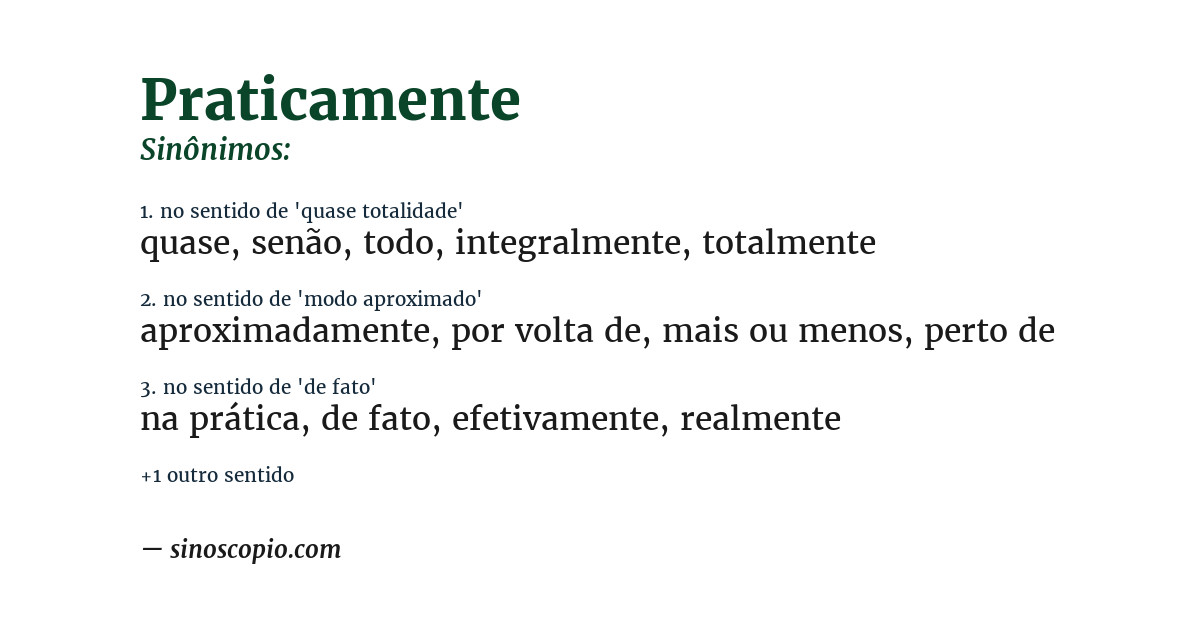 Sinônimo de praticamente