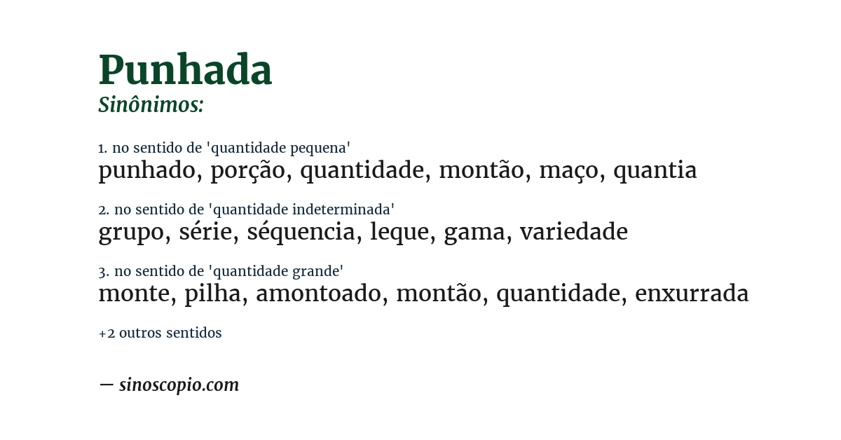 Sinônimo de punhada