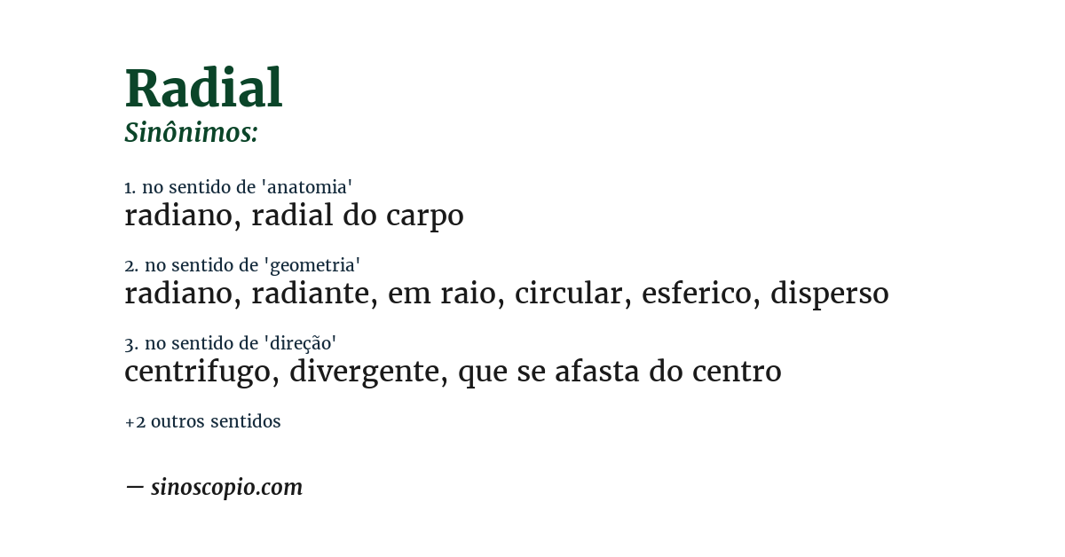 Sinônimo de radial