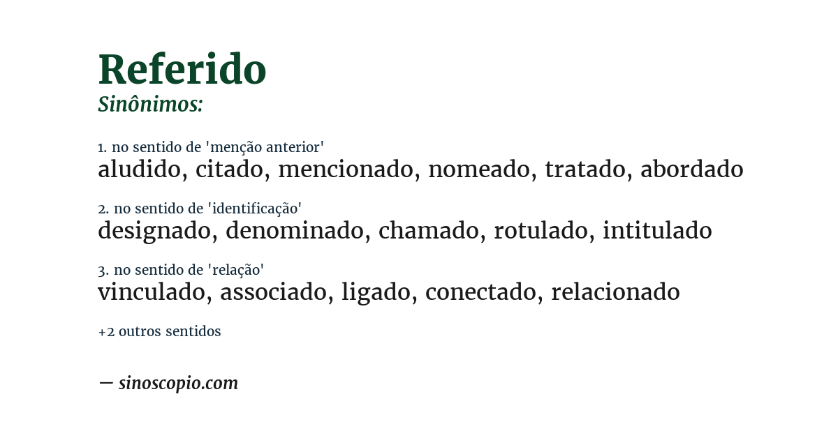 Sinônimo de referido
