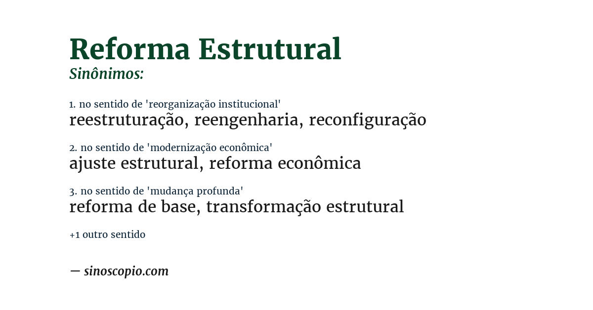 Sinônimo de reforma estrutural