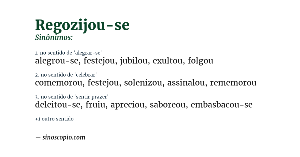 Sinônimo de regozijou-se