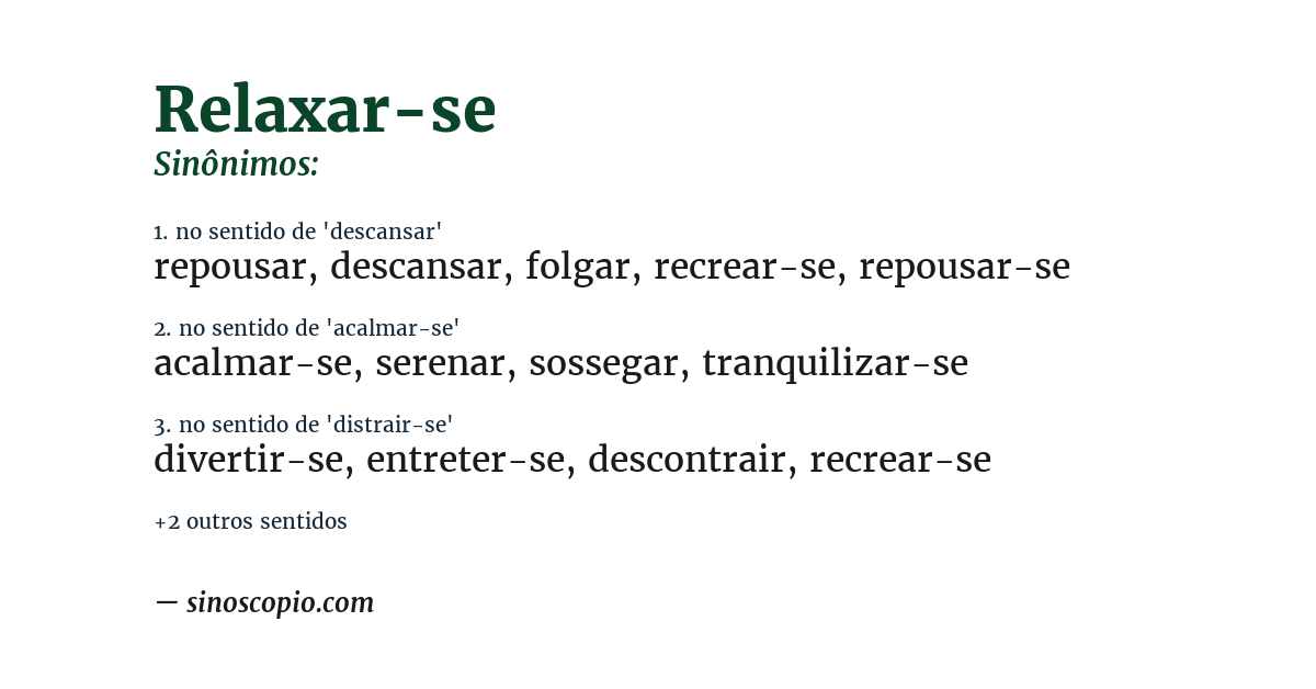 Sinônimo de relaxar-se