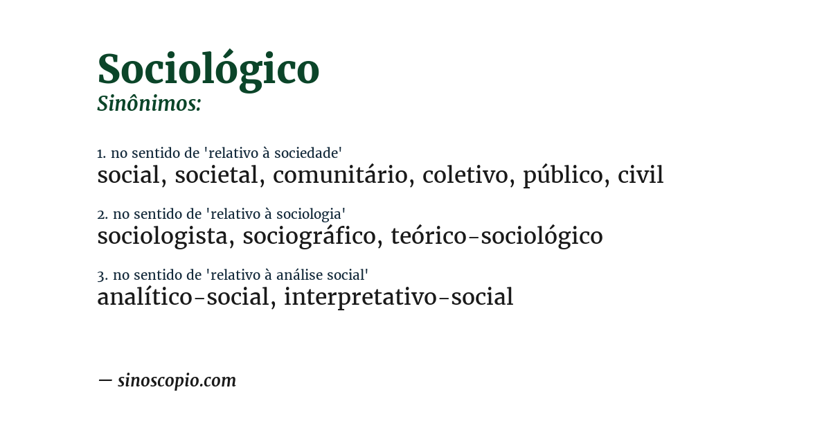 Sinônimo de sociológico