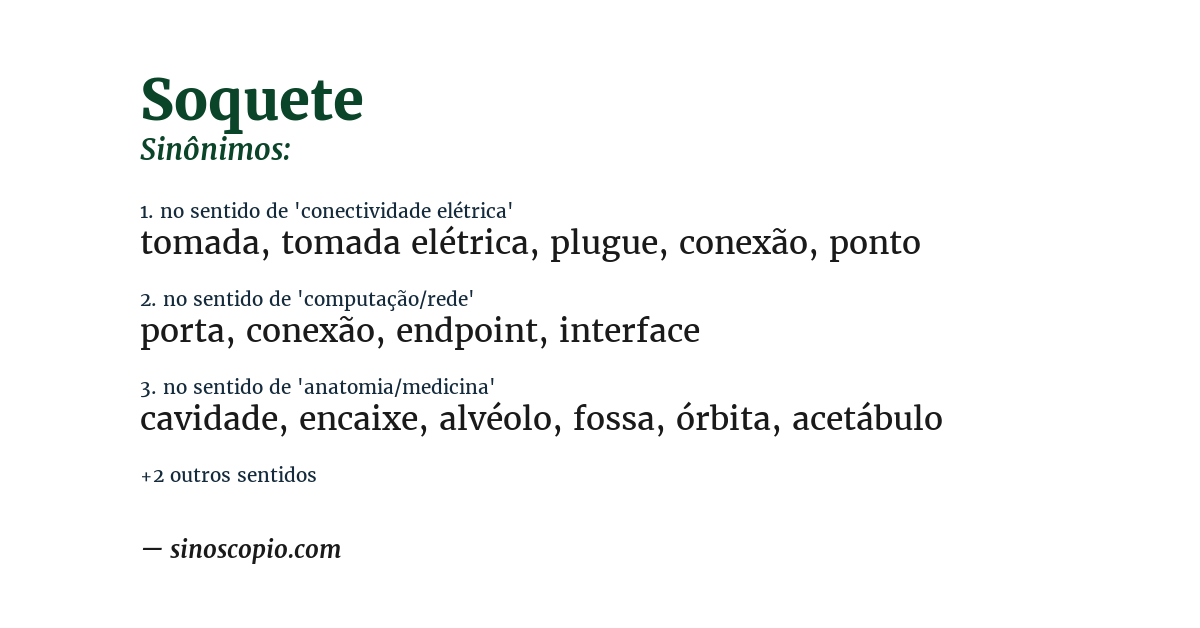 Sinônimo de soquete