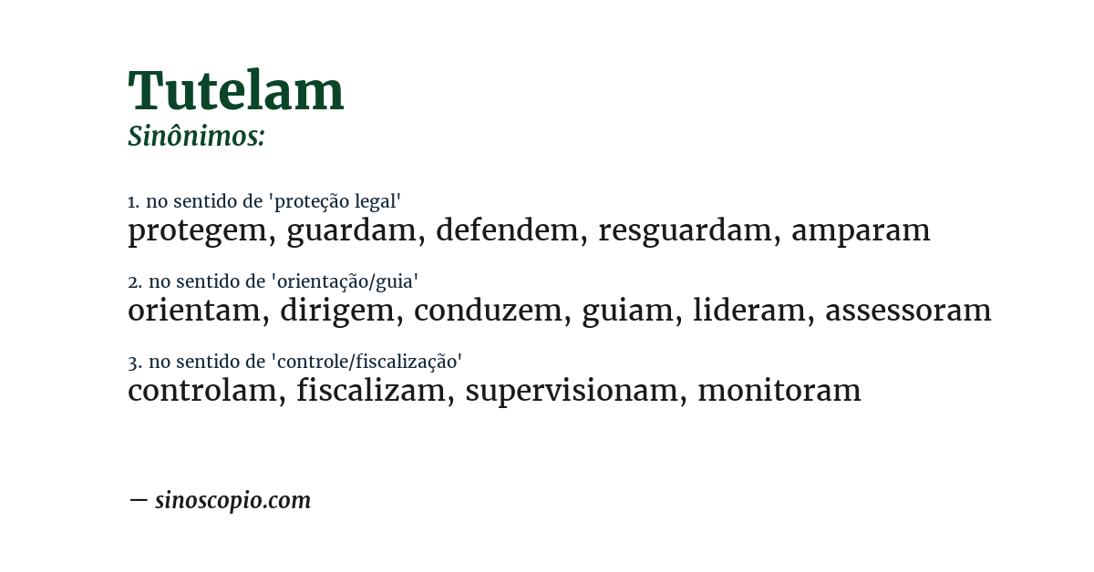 Sinônimo de tutelam