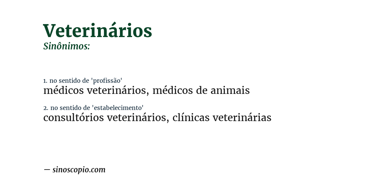 Sinônimo de veterinários