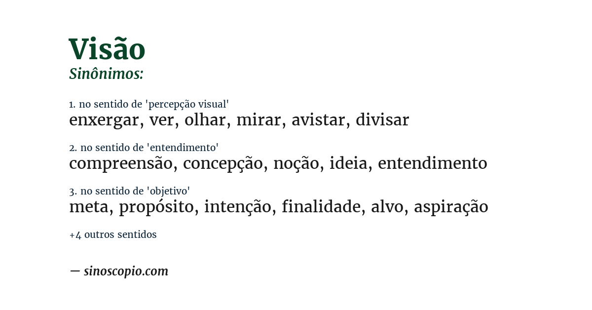 Sinônimo de visão