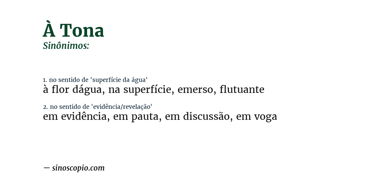 Sinônimo de à tona