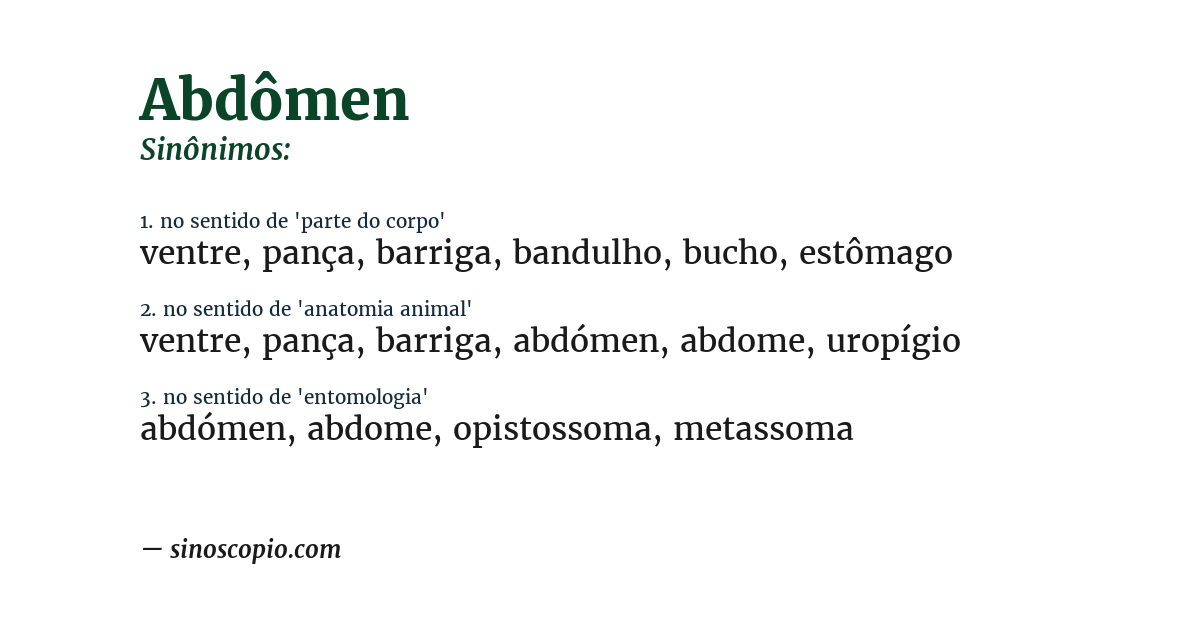 Sinônimo de abdômen