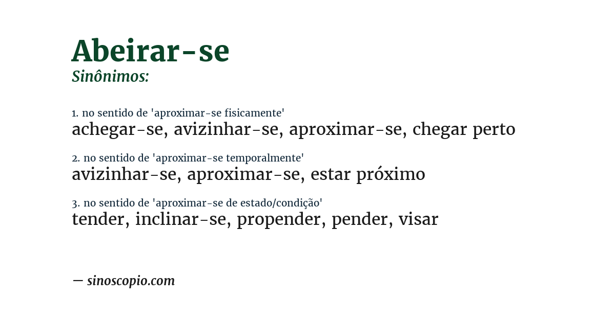 Sinônimo de abeirar-se